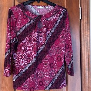 New York & Company Pink and Black Blouse
